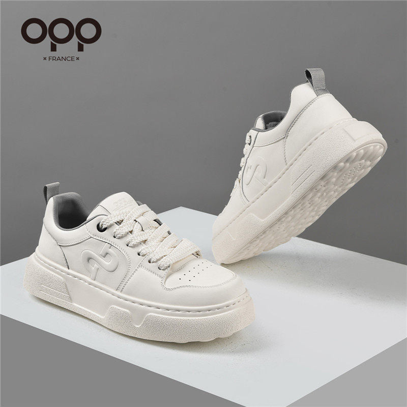 OPP men's shoes spring men's sports casual thick-soled heightening white shoes fashionable and versatile low-top high-end board shoes