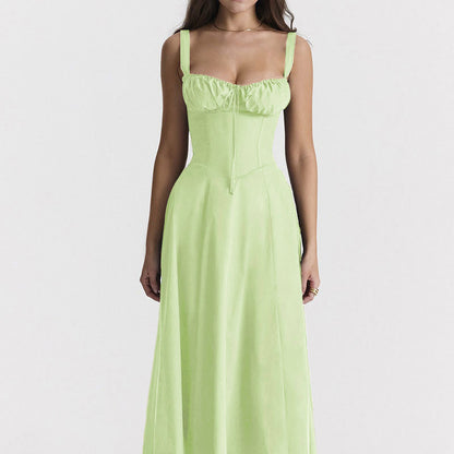 2024 Amazon New Women's French Gentle Style Skirt Summer Temperament Elegant and Fashionable Slip Dress