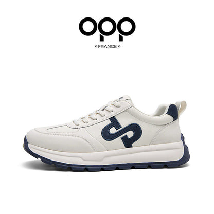 OPP men's shoes spring 2026 new men's outdoor hiking casual sneakers light luxury leather versatile Forrest Gump shoes