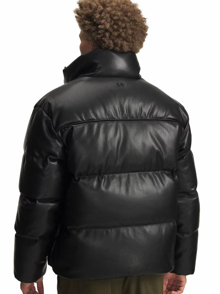 Under Armour Jacket Men's Winter New Faux Leather Athleisure Warm Short Down Jacket 6000427-001