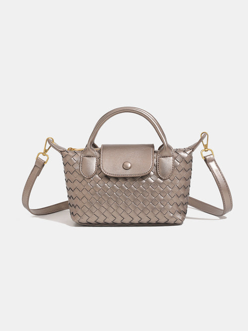 Cross-border women's bag 2025 high-end fashion woven Longxiang dumpling bag retro trend hand-to-shoulder crossbody bag