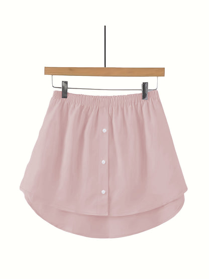 Popular cross-border versatile new shirt, faux-hem sweatshirt, paired with women's inner layer, Korean A-line skirt to cover the butt