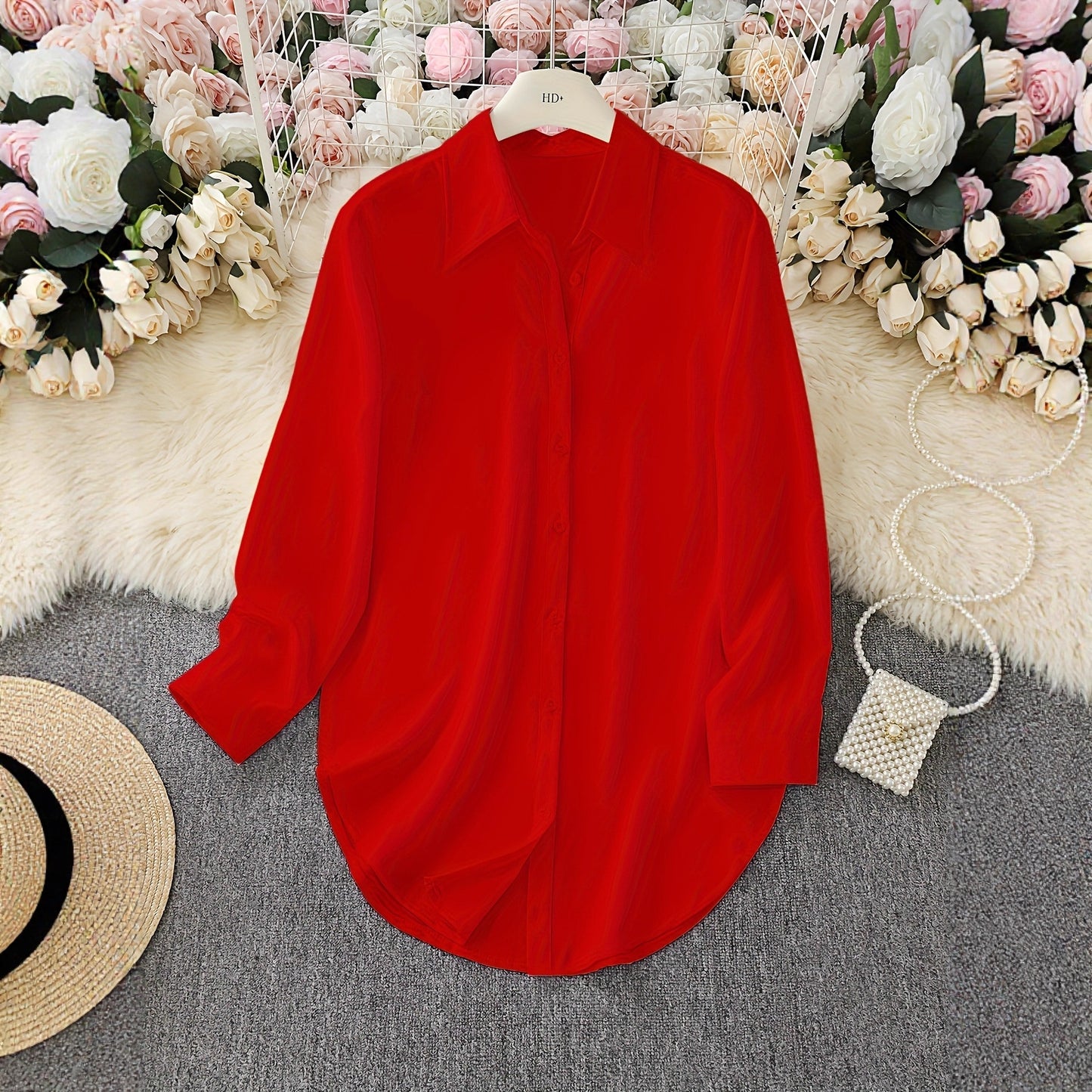 2026 AliExpress wish Amazon Hot Item: Four-season fashion minimalist irregular women's shirt, long-sleeve shirt