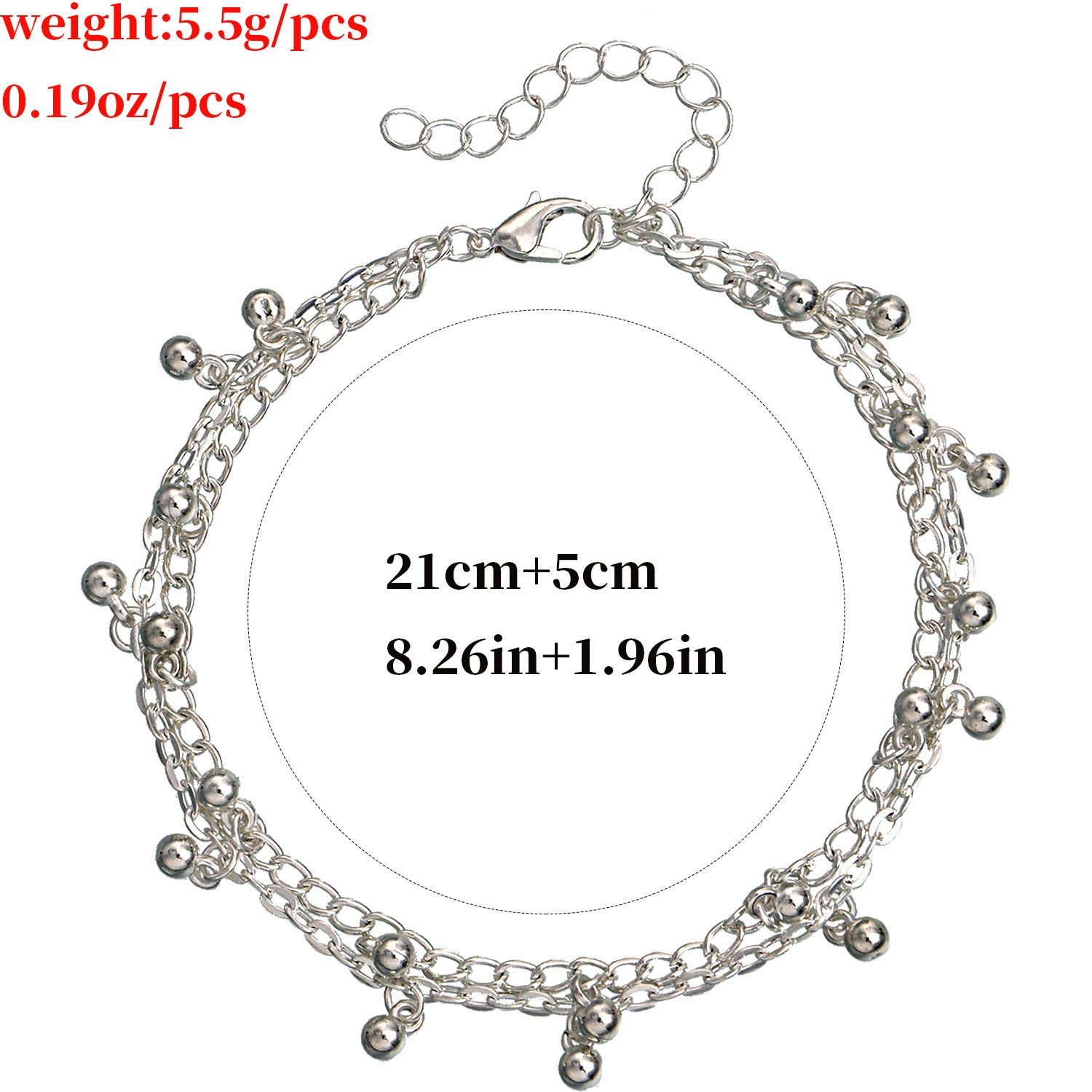 European and American cross-border jewelry, dance, yoga, double tassels, drop anklets, women, personality, fashion, trend, beach foot ornaments