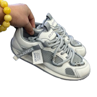 Men's Summer 2026 New Fashionable Versatile Comfortable Casual Shoes, Leather Mesh Patchwork, Breathable Soft-Soled Lightweight Argan Shoes