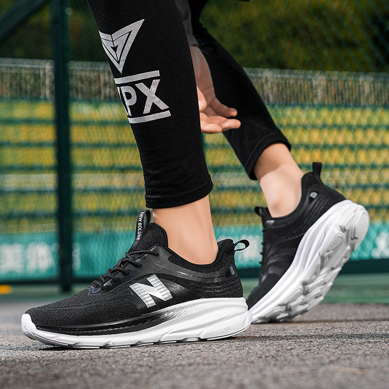 Tênis unissex, sapatos casuais de malha mosca, alta elasticidade, tênis de corrida de sola macia, sapatos de estudante leves, respiráveis e versáteis