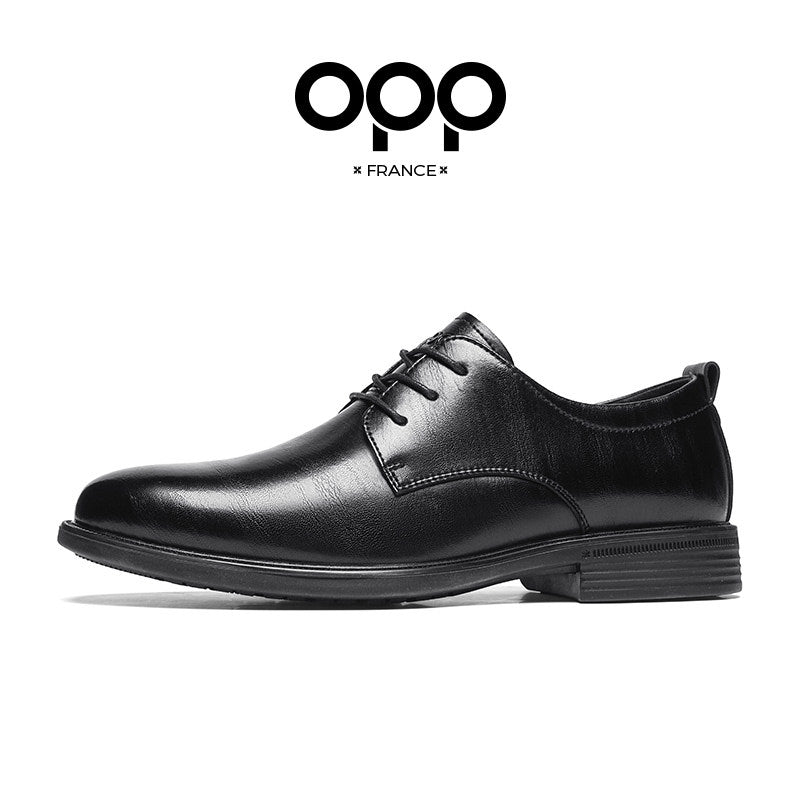 OPP men's shoes spring soft soles versatile business formal casual marriage old money feng leather black British leather shoes men