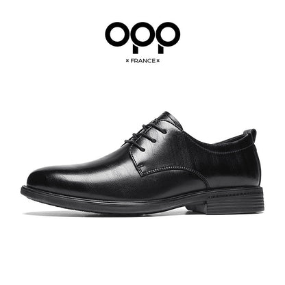 OPP men's shoes spring soft soles versatile business formal casual marriage old money feng leather black British leather shoes men
