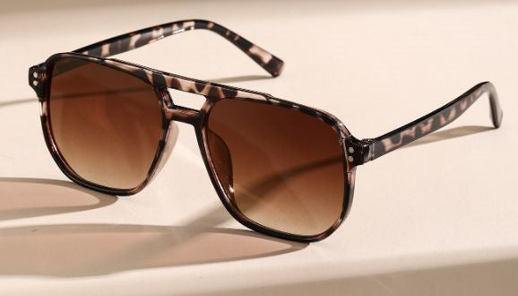 New cross-border double beam aviator sunglasses European and American same men's driving sunglasses high-end trend women's sunglasses