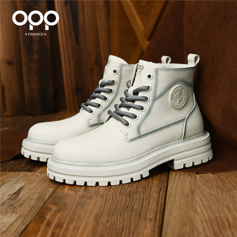 OPP Martin boots men's winter 2026 new British style high-top retro height-increasing outdoor sports workwear rhubarb boots