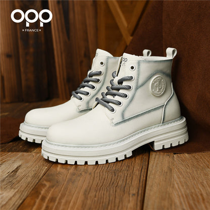 OPP Martin boots men's winter 2026 new British style high-top retro height-increasing outdoor sports workwear rhubarb boots
