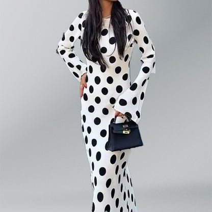 2025 Spring New European and American Style Women's New Women's Waist Ruffled Hem Lace-up Long Sleeve Large Swing Dress