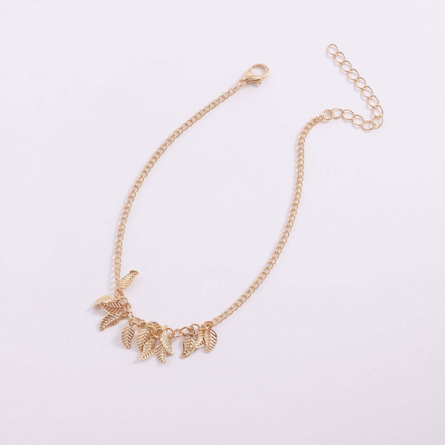 European and American cross-border jewelry, handmade simple leaf anklet, female personality, fashion temperament, popular alloy beach foot ornaments