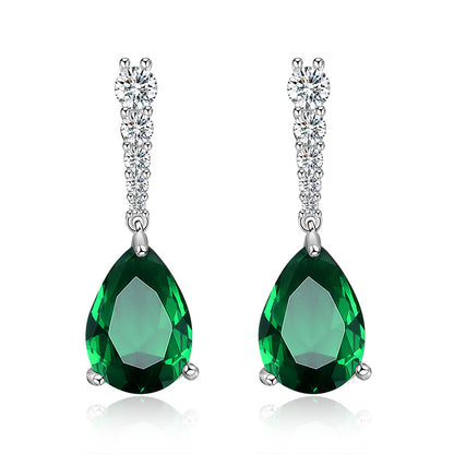 The beauty of simplicity bridal zircon earrings ultra flash Korean high-end sense light luxury temperament wedding dress earrings wholesale