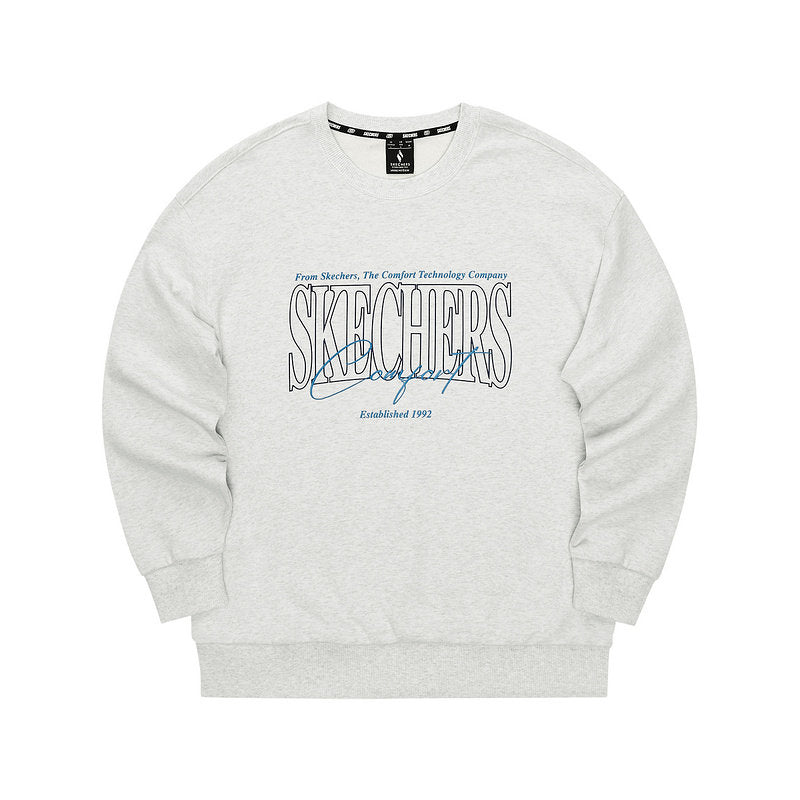 Sweatshirt de malha unissexo Skechers, modelo pullover, para inverno, folgada e confortável, manga comprida, modelo básico L324U059-0248