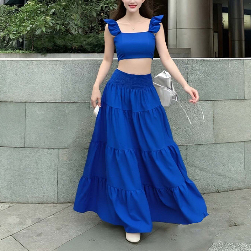 Spring 2025 Amazon European and American commuter trendy sexy suspender skirt fashion casual suit