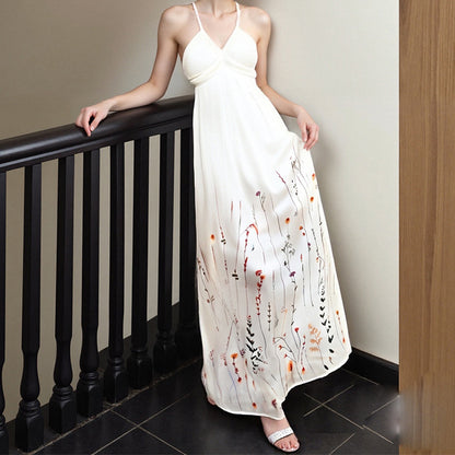 2025 spring and summer new cross-border Amazon European and American fashion elegant temperament sexy slim printed dress