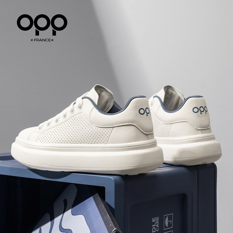 OPP men's shoes spring perforated leather light luxury low-top platform white shoes casual sports ruffian handsome comfortable board shoes for men