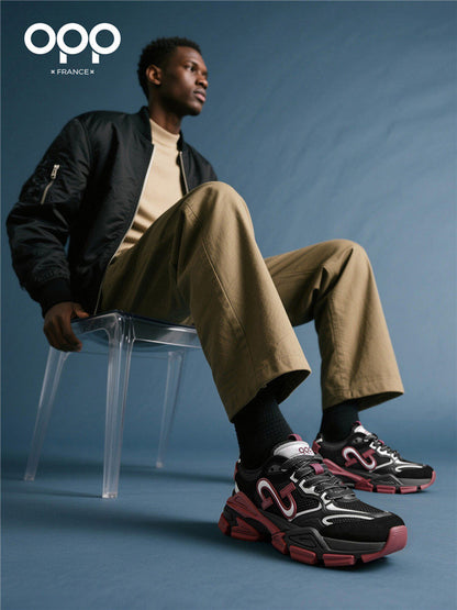 OPP men's shoes spring black warrior fried street ruffian handsome retro trend platform dad shoes outdoor casual sneakers men