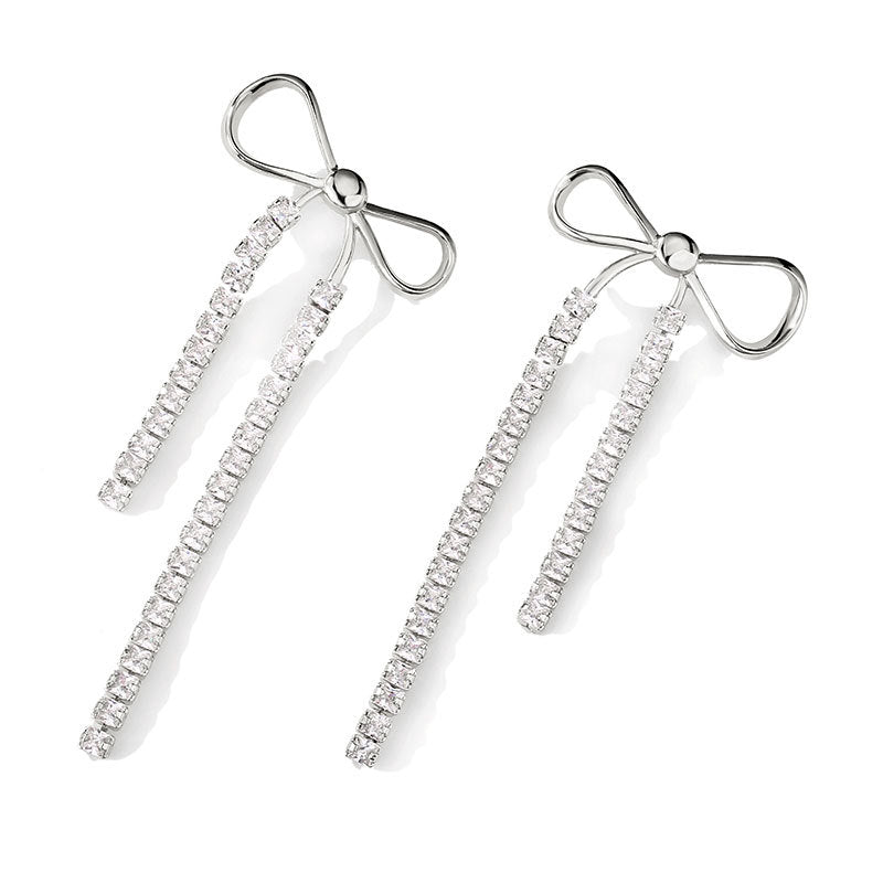 New women's earrings, diamond-studded lupine teardrop-shaped tassel earrings, Baroque court style, multicolor versatile earrings