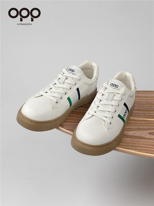 OPP board shoes spring 2026 new men's sports versatile casual low-top light luxury comfortable leather lightweight white shoes