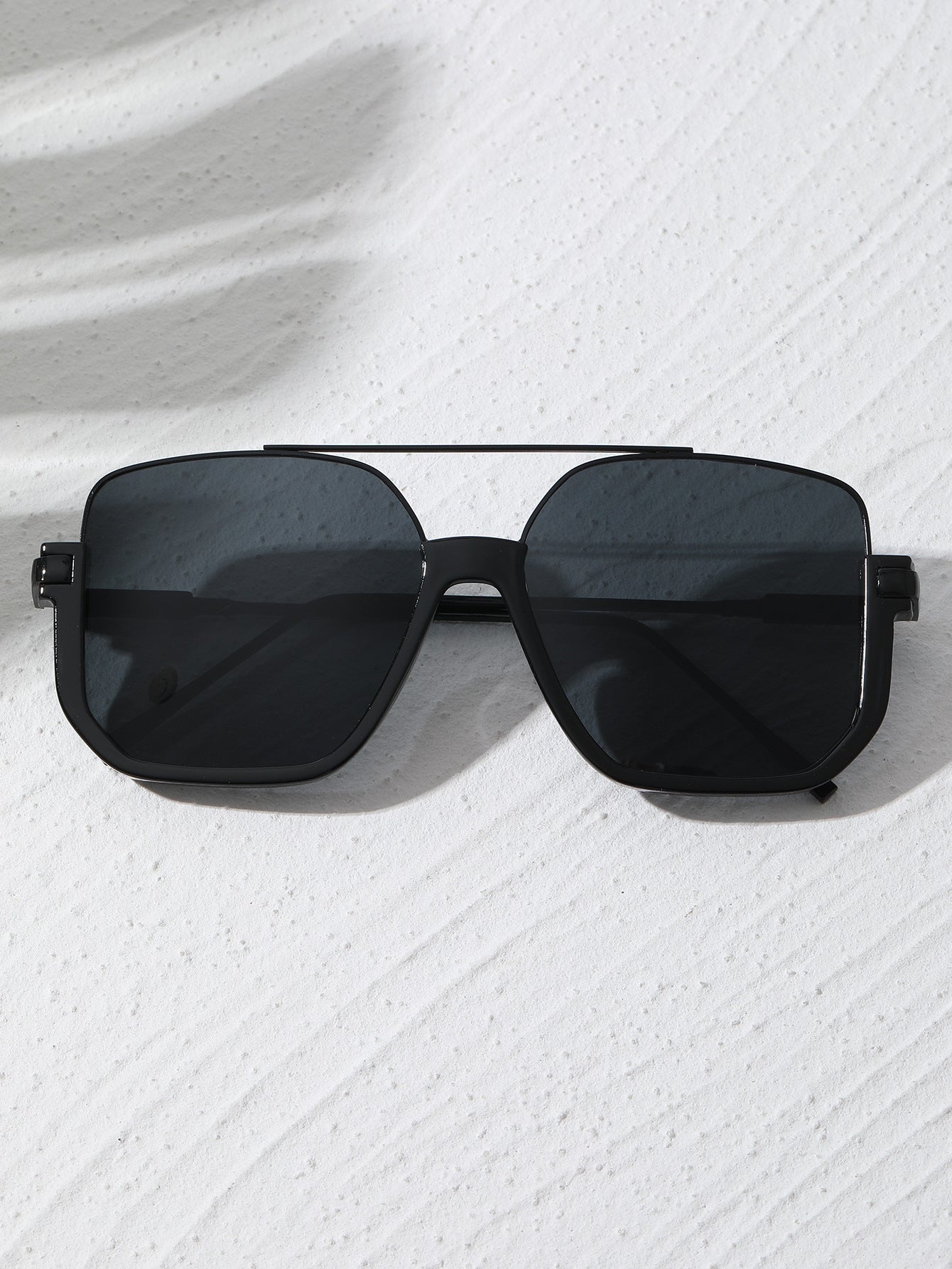 Extra-large frame sunglasses for women, high-end square double-beam pilot sunglasses, UV-blocking and face-enhancing small sunglasses