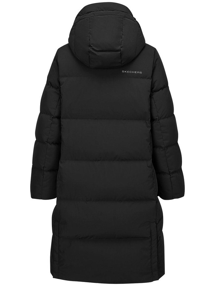 Skechers Fall/Winter 2025 Women's Windproof Waterproof Comfortable Warm Knitted Long Hooded Down Jacket P425W051