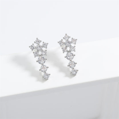 RAKOL cross-border new sweet earrings, petite and unique niche stud earrings, ultra-sparkling elegant zircon earrings, popular for women