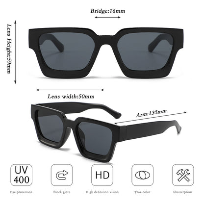 Classic square frame sunglasses 2025 cross-border hot sale wholesale full frame sunscreen men's and women's high-end face small sunglasses
