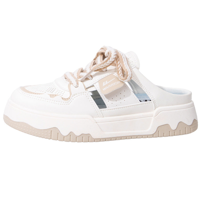 Pull-back toe half slippers women's summer wear 2026 new mesh shoes hollow breathable heelless platform shoes wholesale