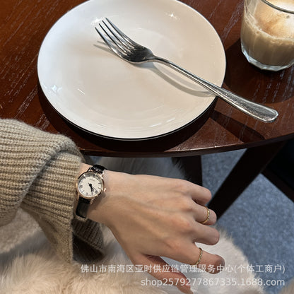 Retro subdial simple belt watch schoolgirl roman korean ins female performance goods wholesale live sale hot sale