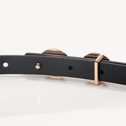 Women's belt alloy buckle versatile dress western embellished belt niche jeans belt pu thin belt wholesale