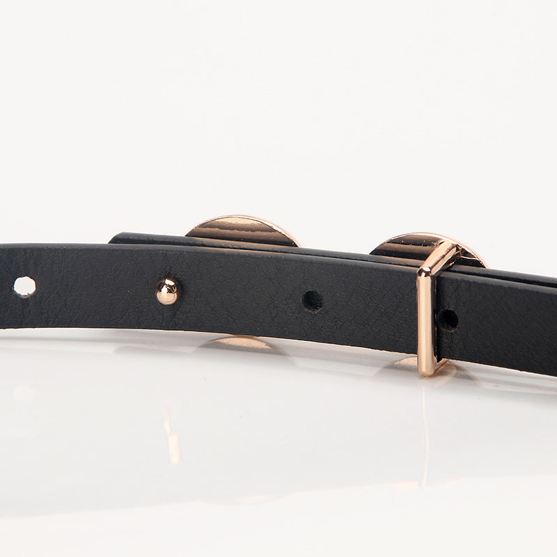 Women's belt alloy buckle versatile dress western embellished belt niche jeans belt pu thin belt wholesale