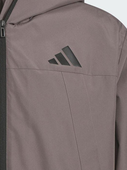 Adidas Official Genuine 2025 Men's and Women's Water-Repellent Woven Sports Hooded Jacket KB1750