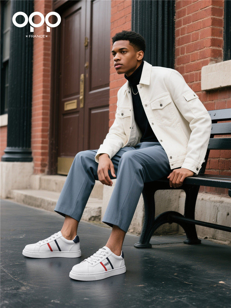 OPP board shoes spring 2026 new men's sports versatile casual low-top light luxury comfortable leather lightweight white shoes