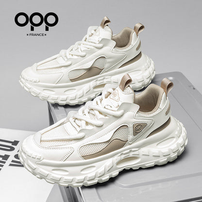 OPP men's shoes spring 2026 new black warrior tire sole anti-slip ruffian handsome shoes outdoor sports and leisure shoes