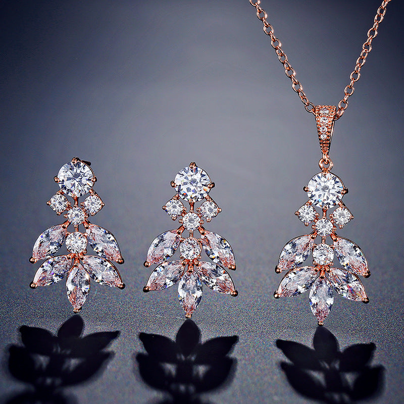 RAKOL cross-border new bridal dress accessories, European and American tassel earrings, necklace sleeves, wholesale accessories