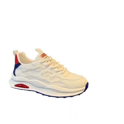 2026 Men's Breathable Mesh Summer Hollow Running Shoes, Comfortable Soft-Soled Student Trendy Shoes, Thin Versatile White Shoes