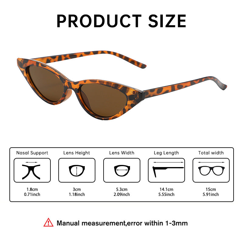 Slim Cat-Eye Sunglasses for Men, 2025 New Fashion European and American Sunglasses, Internet Celebrity Slimming Sunglasses for Women, High-End Feel