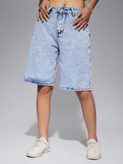 Cross-border women's jeans in black, fashionable, simple, relaxed, and casual versatile denim shorts, suitable for spring and summer