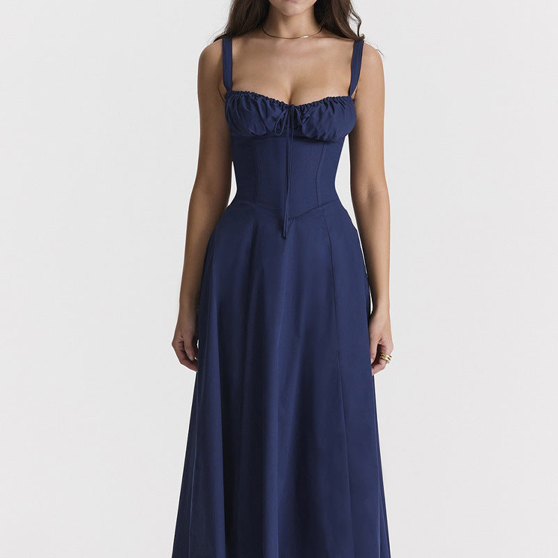 Estação independente da Amazon, roupas femininas europeias e americanas, estilo francês elegante retro, roupa com suspensórios, vestido feminino europeu e americano.