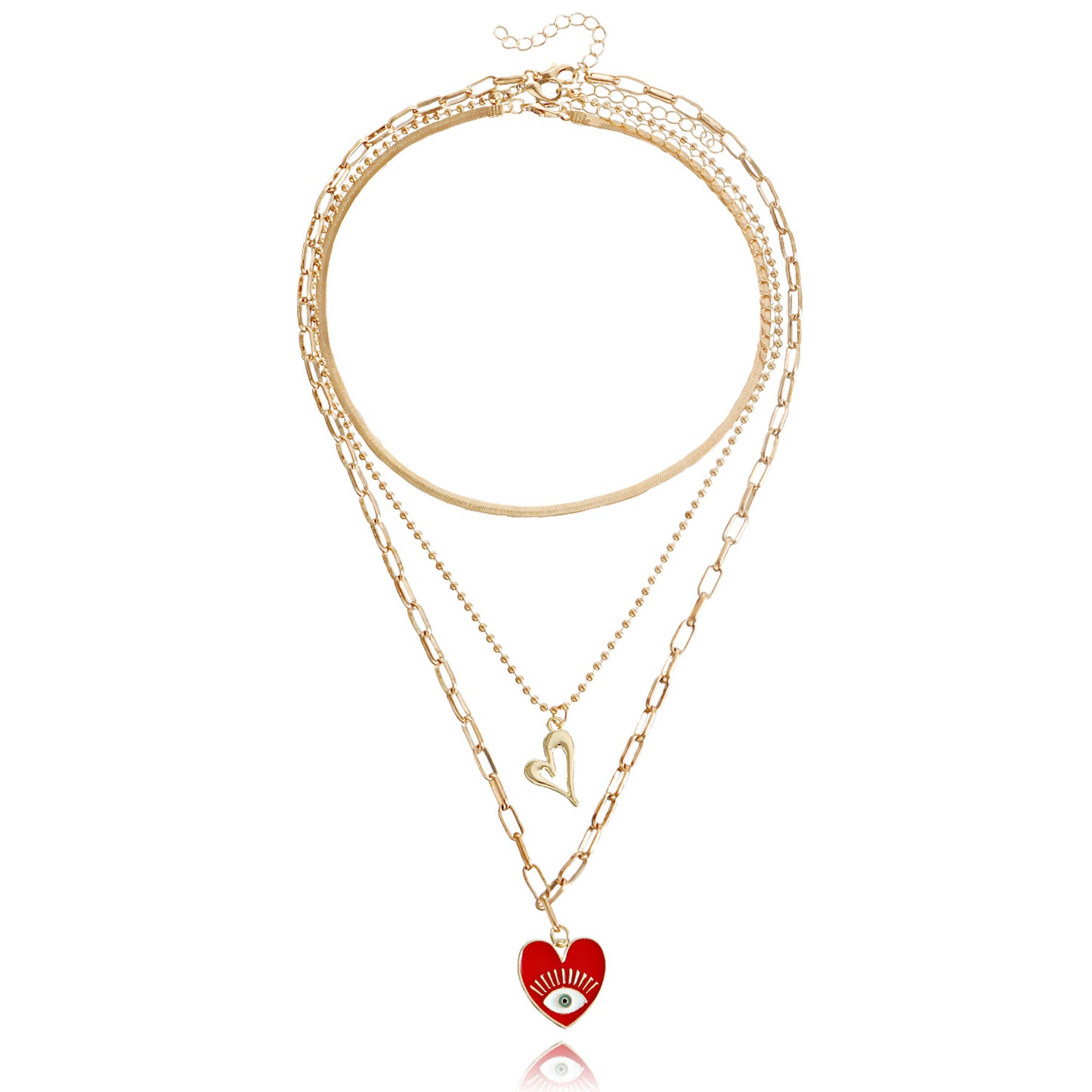 European and American cross-border jewelry Retro Devil's Eye Love Necklace Female Multi-layer Personality Geometric Eye Necklace Spot
