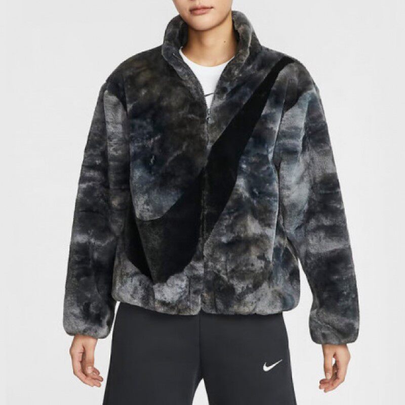 NIKE Women's stand-up collar cropped winter casual loose warm jacket jacket HQ4871-515-663