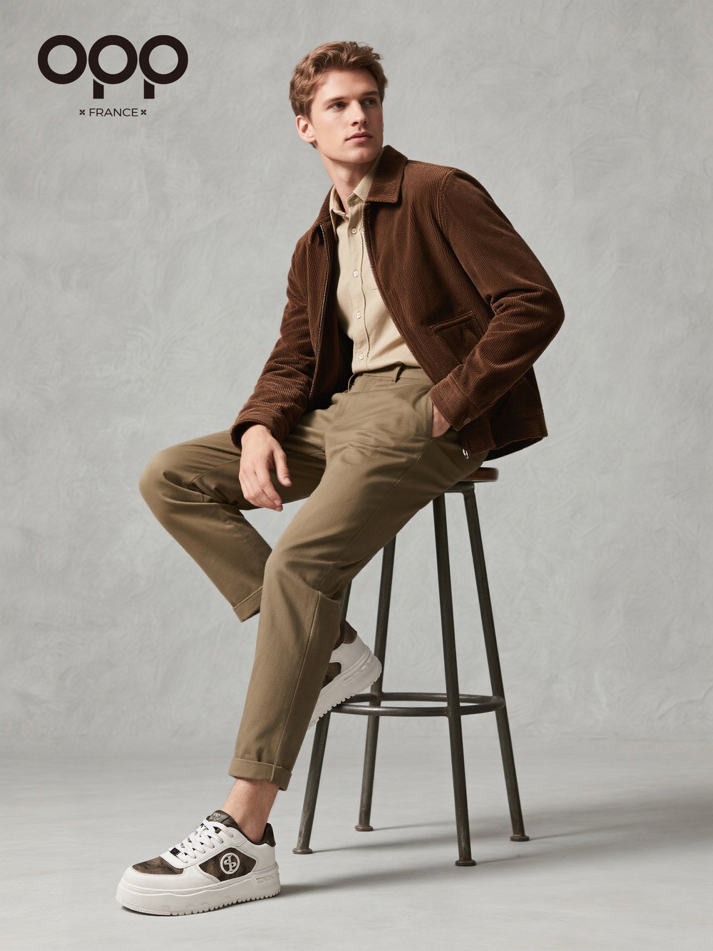 OPP platform shoes men's 2026 spring casual color-blocking white shoes trend versatile men's shoes low-top wear-resistant sneakers