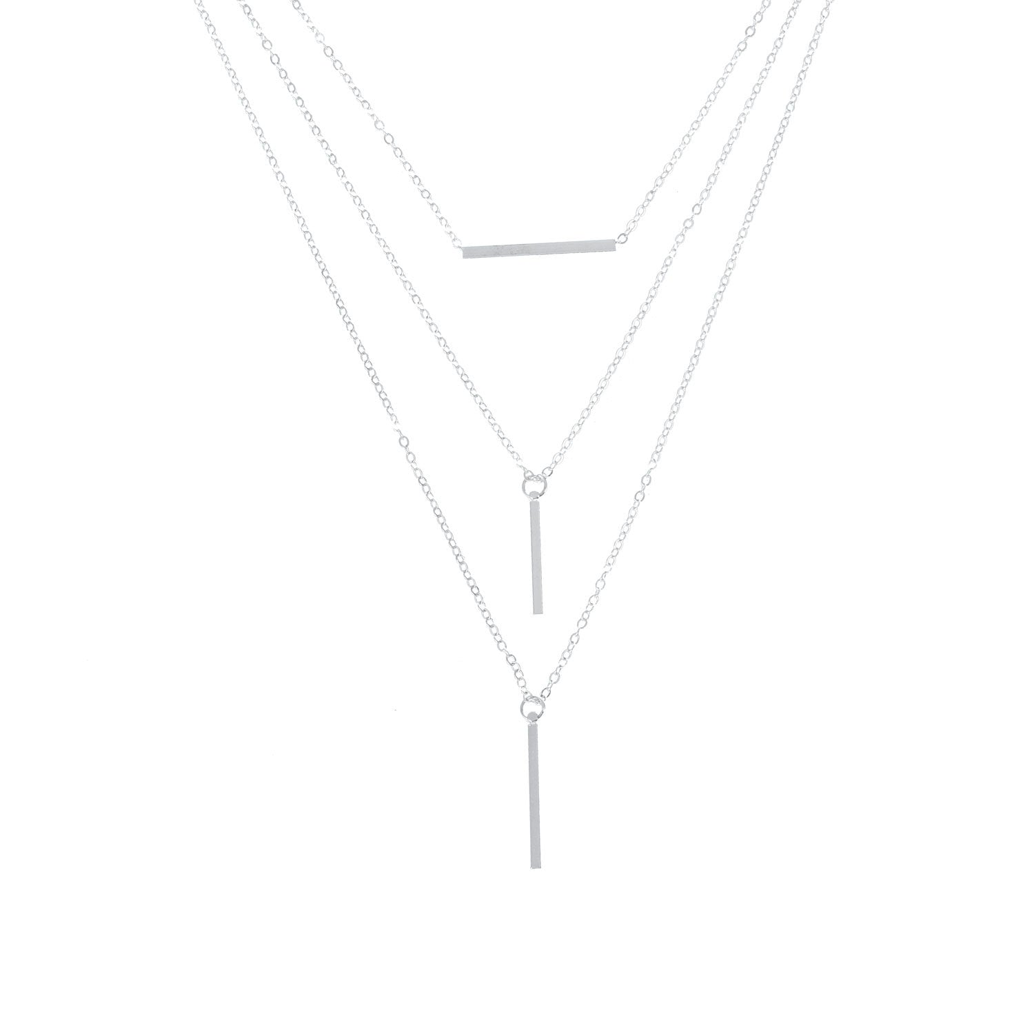 European and American cross-border jewelry, multi-layered geometric horizontal bars, several rods, pendants, necklaces, women's punk, popular fashion necklaces