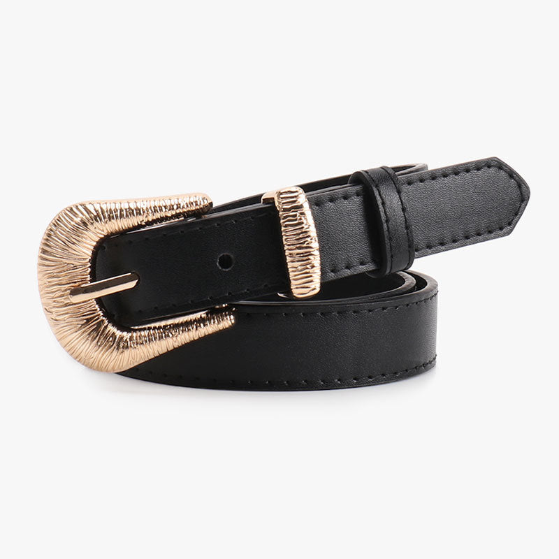 New Simple Old Money Style Women's Belt Threaded Alloy Commuter Casual Belt Women's Versatile Jeans Decorative Belt