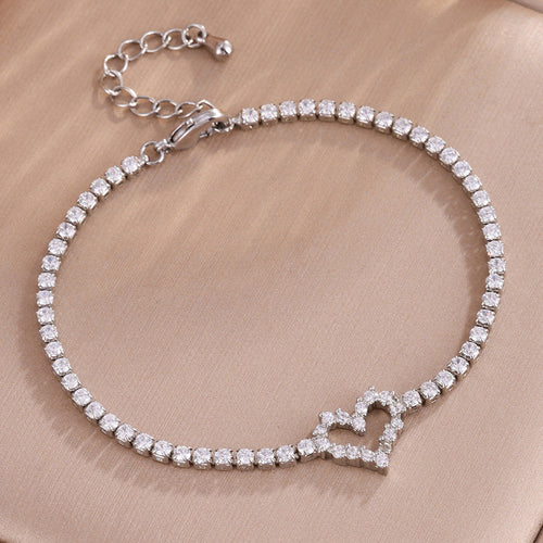 Cross-border European and American full diamond light luxury bracelet, niche design, light luxury style diamond-set zircon tennis ball bracelet for women, never fades