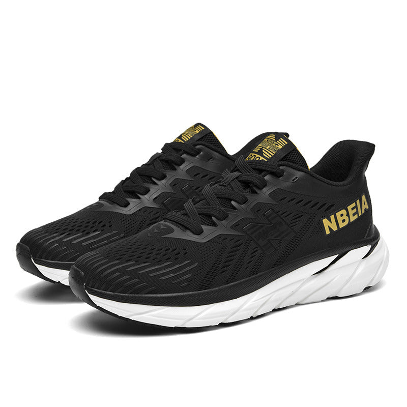 Primavera e outono New Balance Cool Run Thick Sole Soft Sole Sneakers Malha Casual verão Respirável Casal Sapatos Brancos Running Shoes