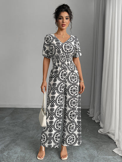 BohoChic 2025 Euro-American Summer Jumpsuit for Women – Boho Chic One-Piece Romper Outfit, Casual Beach Vacation Wear