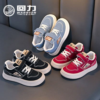 Red versatile canvas shoes, pull-back children's shoes, men's and women's casual shoes, autumn new low-top board shoes, medium and large school shoes